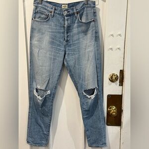 Citizens Of Humanity Light Blue Distressed Skinny Jeans